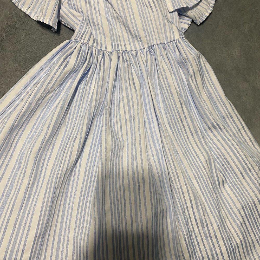 Bonnie Jean Light Blue and White Striped Dress